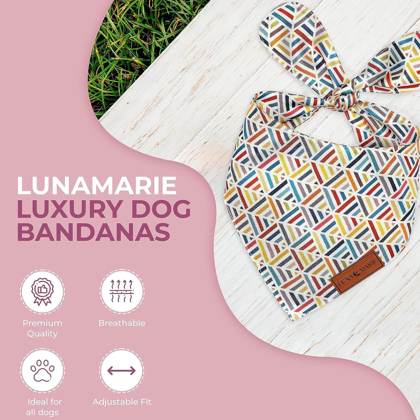 Luxury Pet Birthday Bandanas -Premium & Silky Poly Fabric | 100% Handmade | Custom Shape Dual Layered (Birthday Girl, Medium)