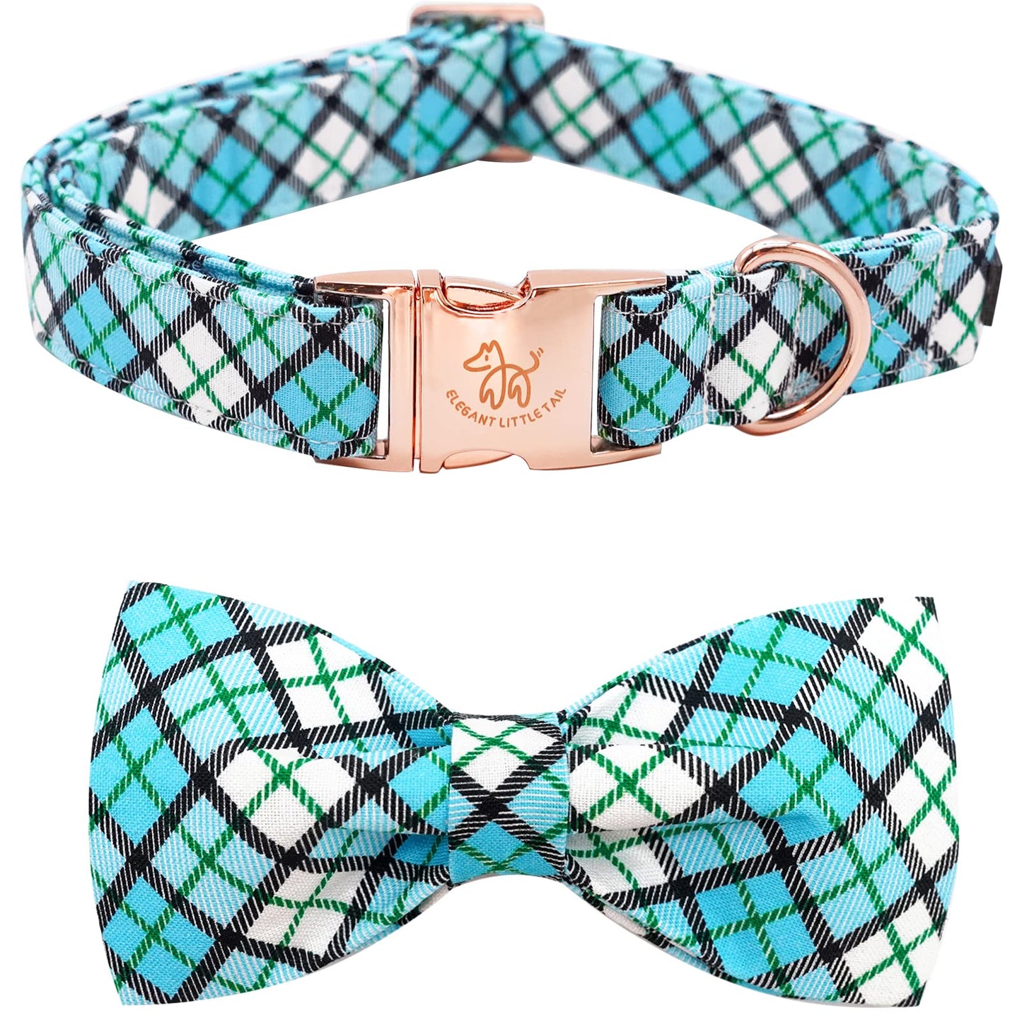 Elegant little tail Dog Collar with Bow, Soft&Comfy Bowtie Dog Collar, Adjustable Pet Gift Collars for Small Medium Large Dogs