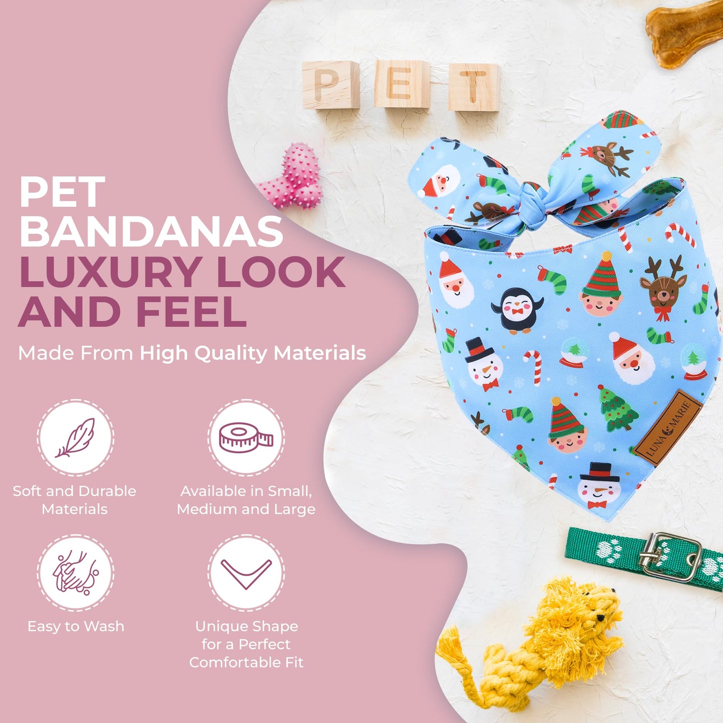 Luxury Pet Birthday Bandanas -Premium & Silky Poly Fabric | 100% Handmade | Custom Shape Dual Layered (Birthday Girl, Medium)