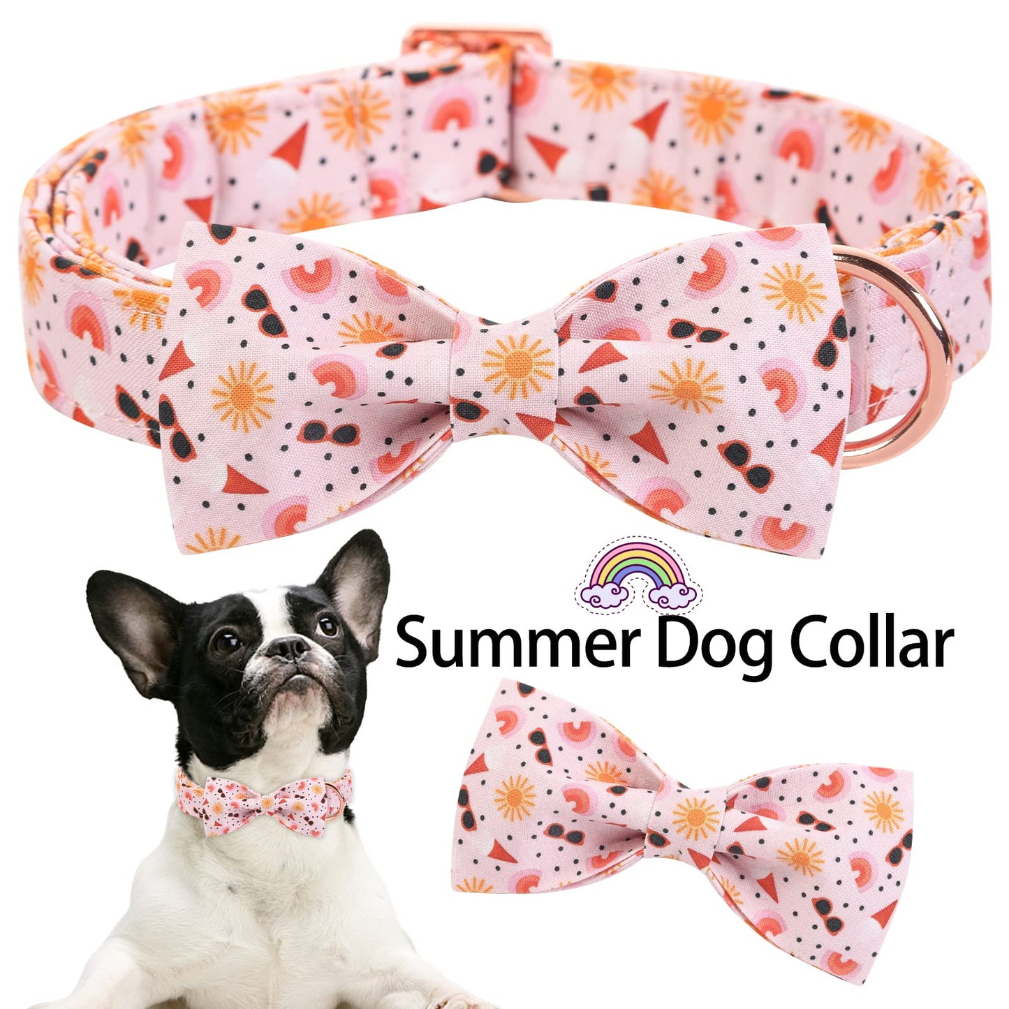 ARING PET Bowtie Dog Collar, Dog Collar with Bow, Adjustable Dog Collars for Small Medium Large Dogs.