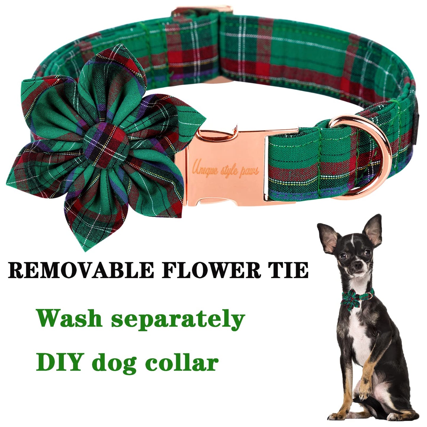 Unique style paws Halloween Dog Collar with Bow Tie Pumpkin Cotton Collar Adjustable Puppy Collar for Small Medium Large Dogs-S