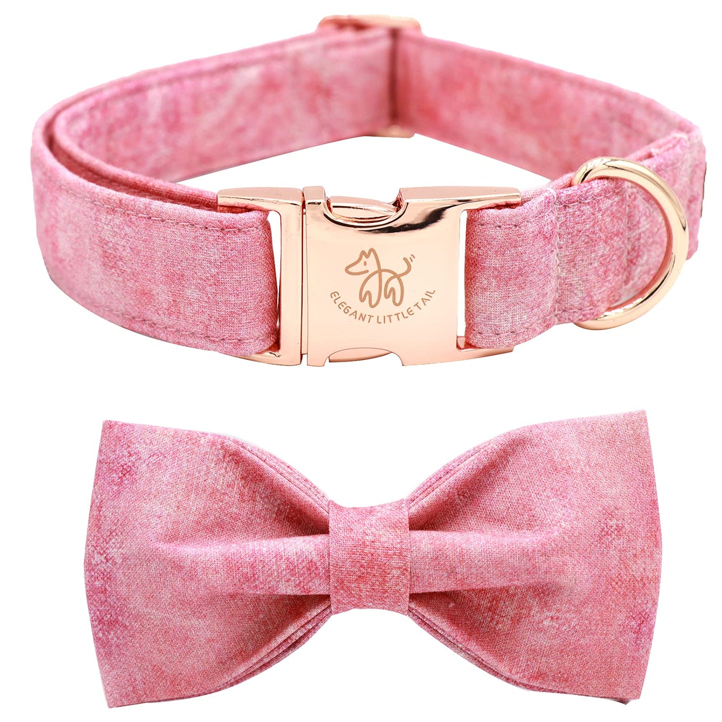 Elegant little tail Vintage Floral Dog Collar with Bow, Comfotable Dog Bowtie, Dog Collar Bow Adjustable Dog Collars for Small Medium Large Dogs