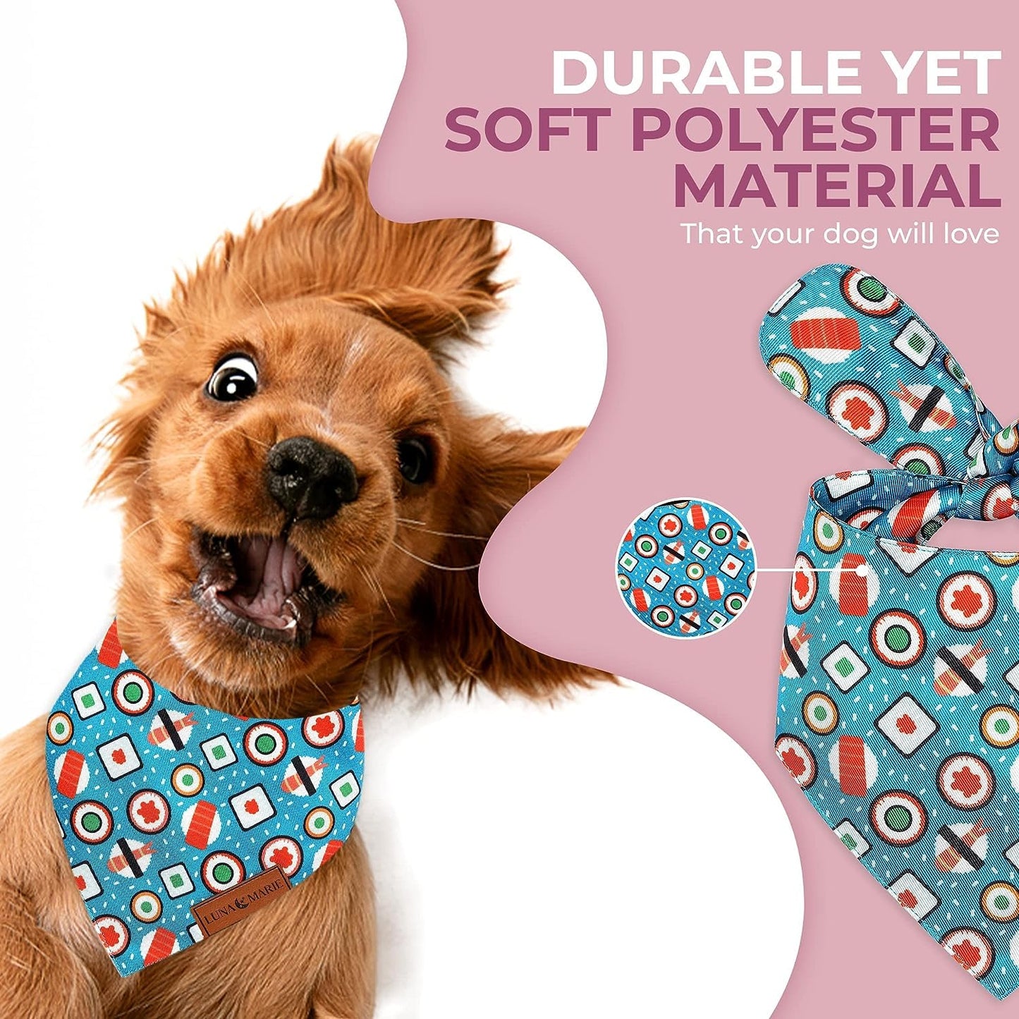 Luxury Pet Birthday Bandanas -Premium & Silky Poly Fabric | 100% Handmade | Custom Shape Dual Layered (Birthday Girl, Medium)