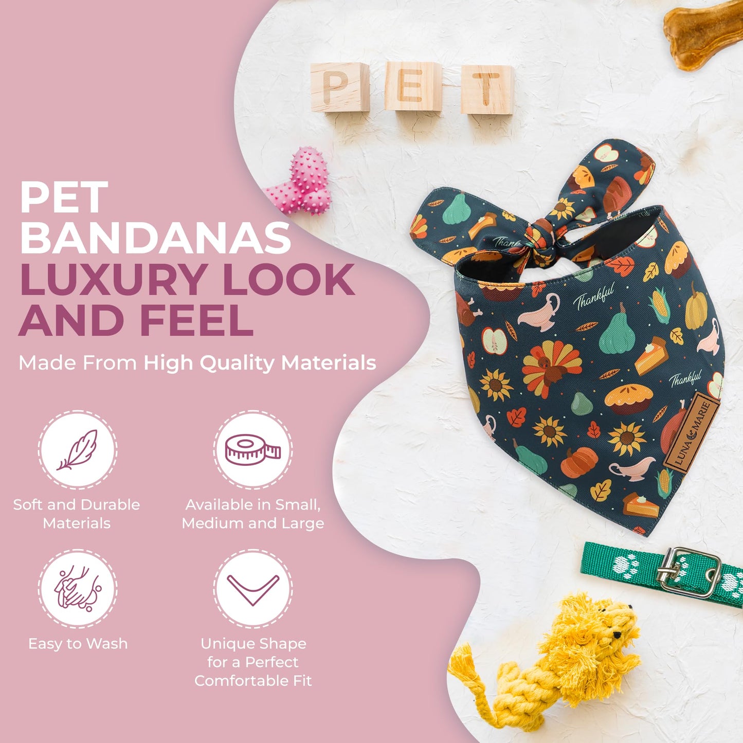 Luxury Pet Birthday Bandanas -Premium & Silky Poly Fabric | 100% Handmade | Custom Shape Dual Layered (Birthday Girl, Medium)