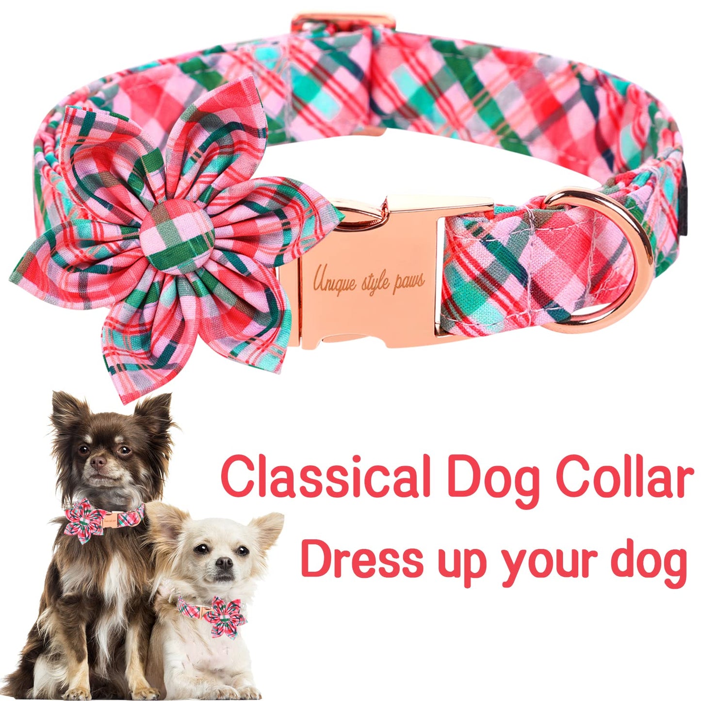 Unique Style Paws Pet Soft &Comfy Bowtie Dog Collar and Cat Collar Pet Gift for Dogs and Cats 6 Size and 7 Patterns