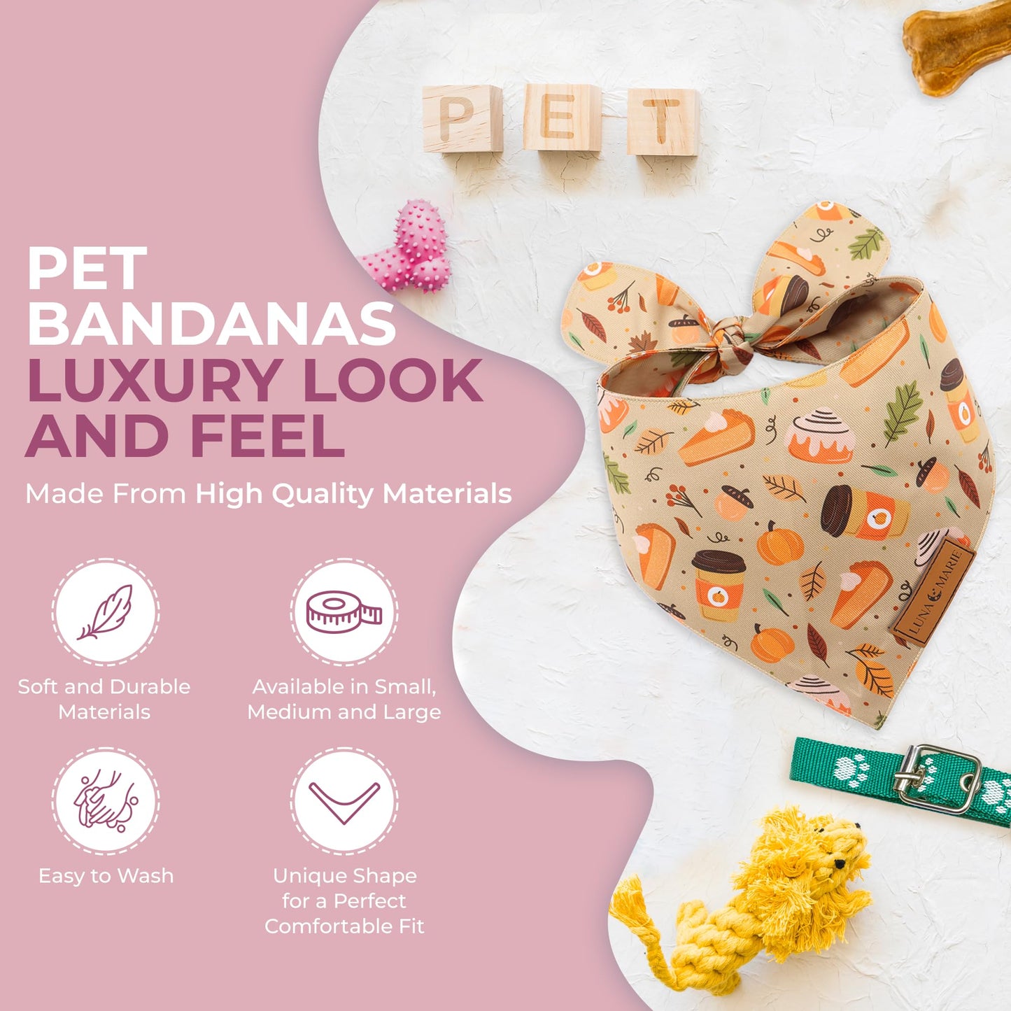 Luxury Pet Birthday Bandanas -Premium & Silky Poly Fabric | 100% Handmade | Custom Shape Dual Layered (Birthday Girl, Medium)