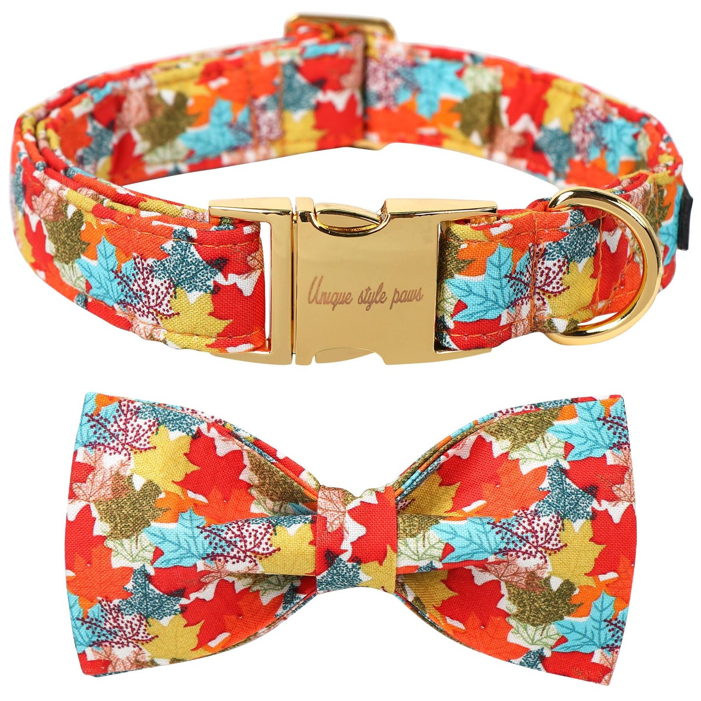 Unique Style Paws Halloween Dog Collar with Bow Cotton Cute Bowtie Dog Collar for Small Medium Large Dogs Holiday Dog Collar