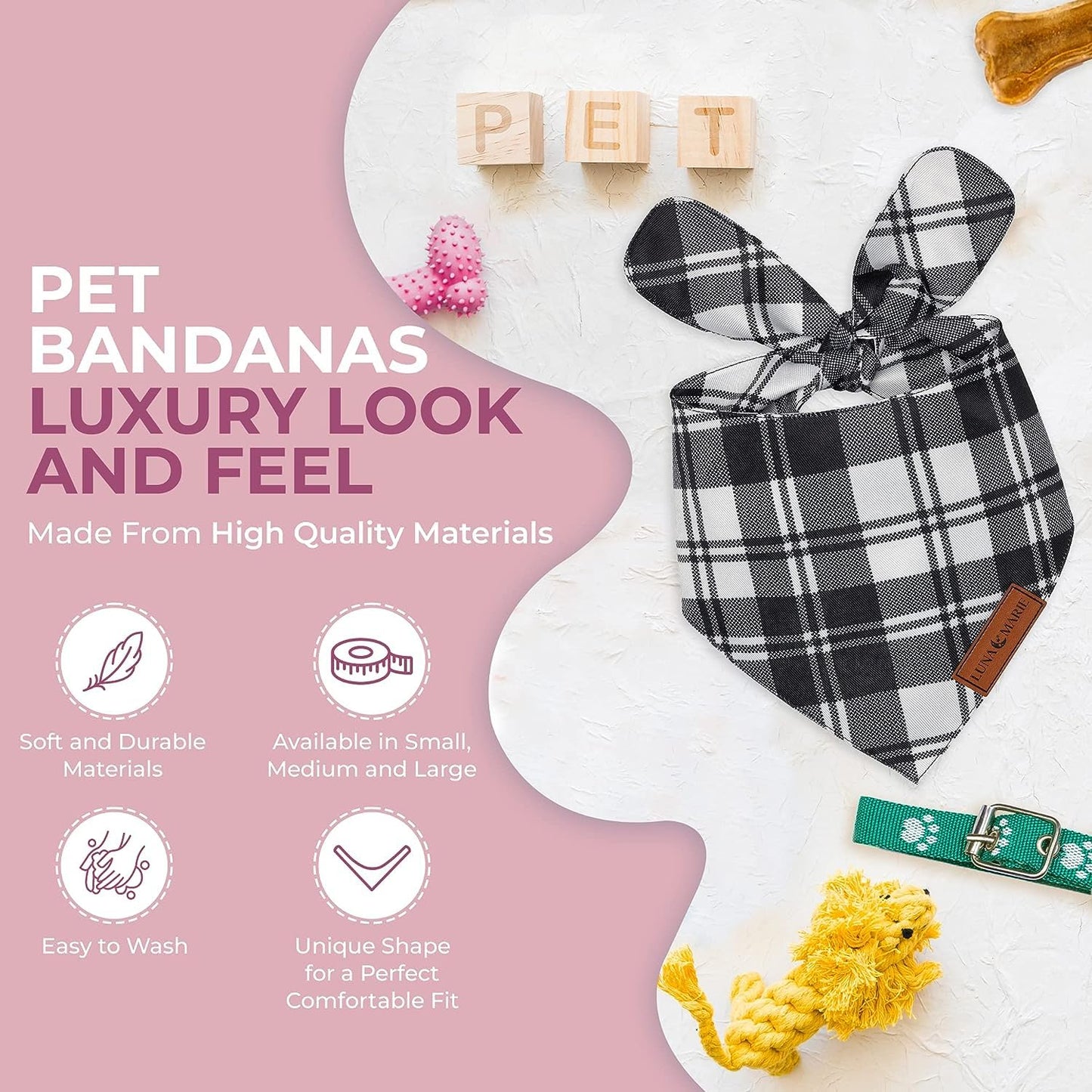 Luxury Pet Birthday Bandanas -Premium & Silky Poly Fabric | 100% Handmade | Custom Shape Dual Layered (Birthday Girl, Medium)