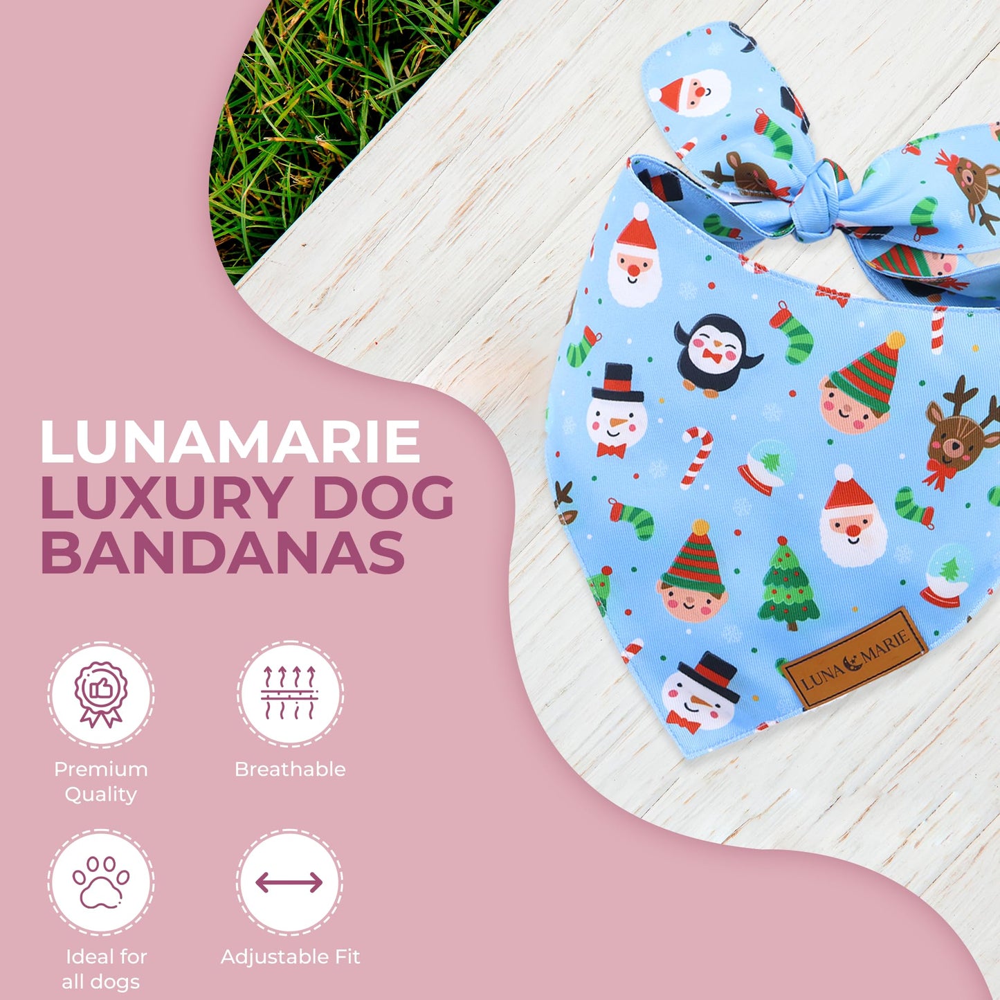 Luxury Pet Birthday Bandanas -Premium & Silky Poly Fabric | 100% Handmade | Custom Shape Dual Layered (Birthday Girl, Medium)