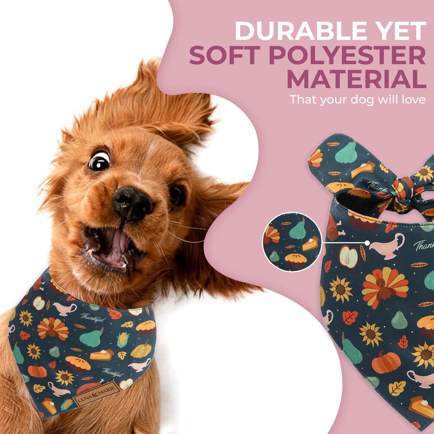 Luxury Pet Birthday Bandanas -Premium & Silky Poly Fabric | 100% Handmade | Custom Shape Dual Layered (Birthday Girl, Medium)