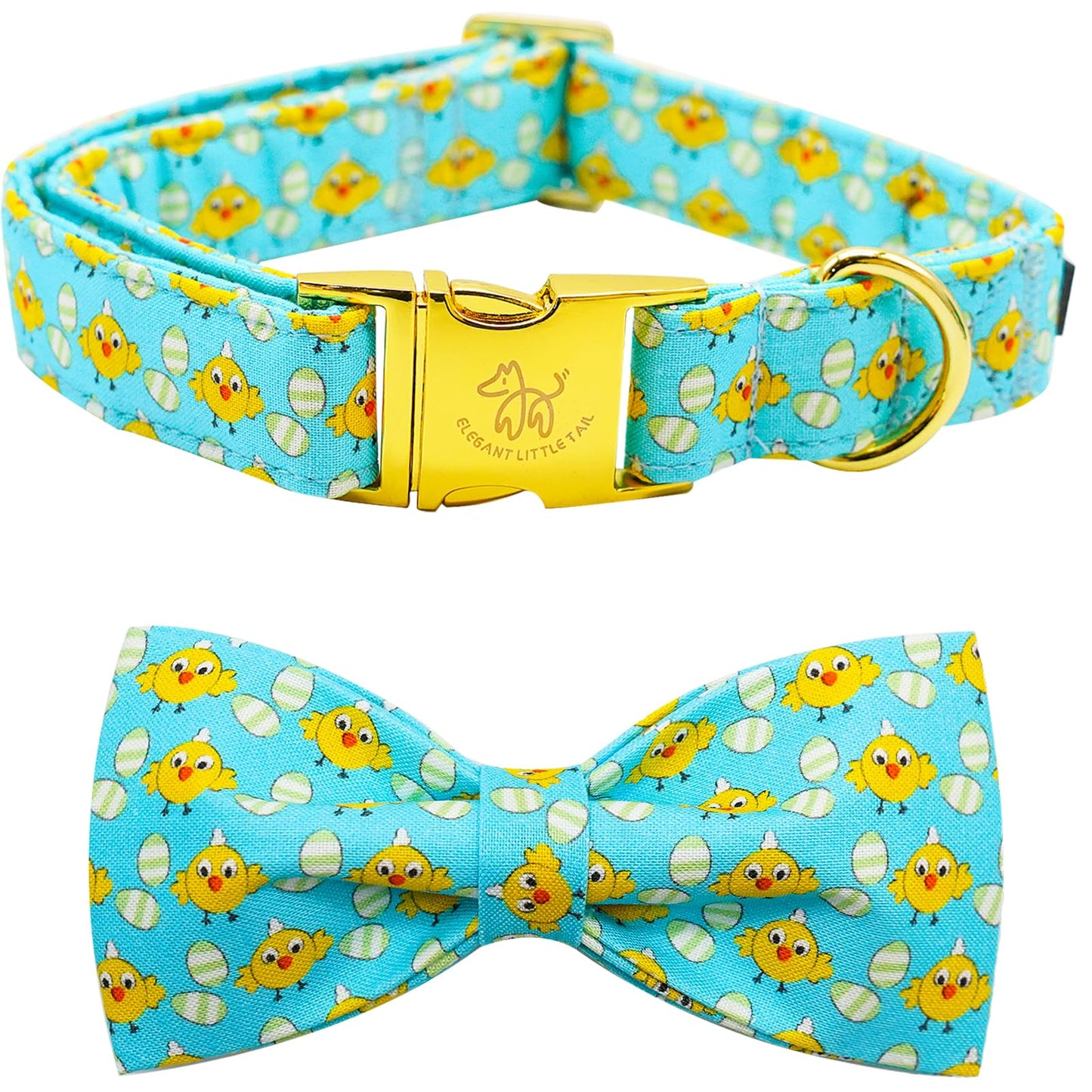 Elegant little tail Dog Collar with Bow, Lucky Clover Bow Tie Dog Collar, Cute Dog Bowtie Pet Gift Dog Collar for Medium Dogs