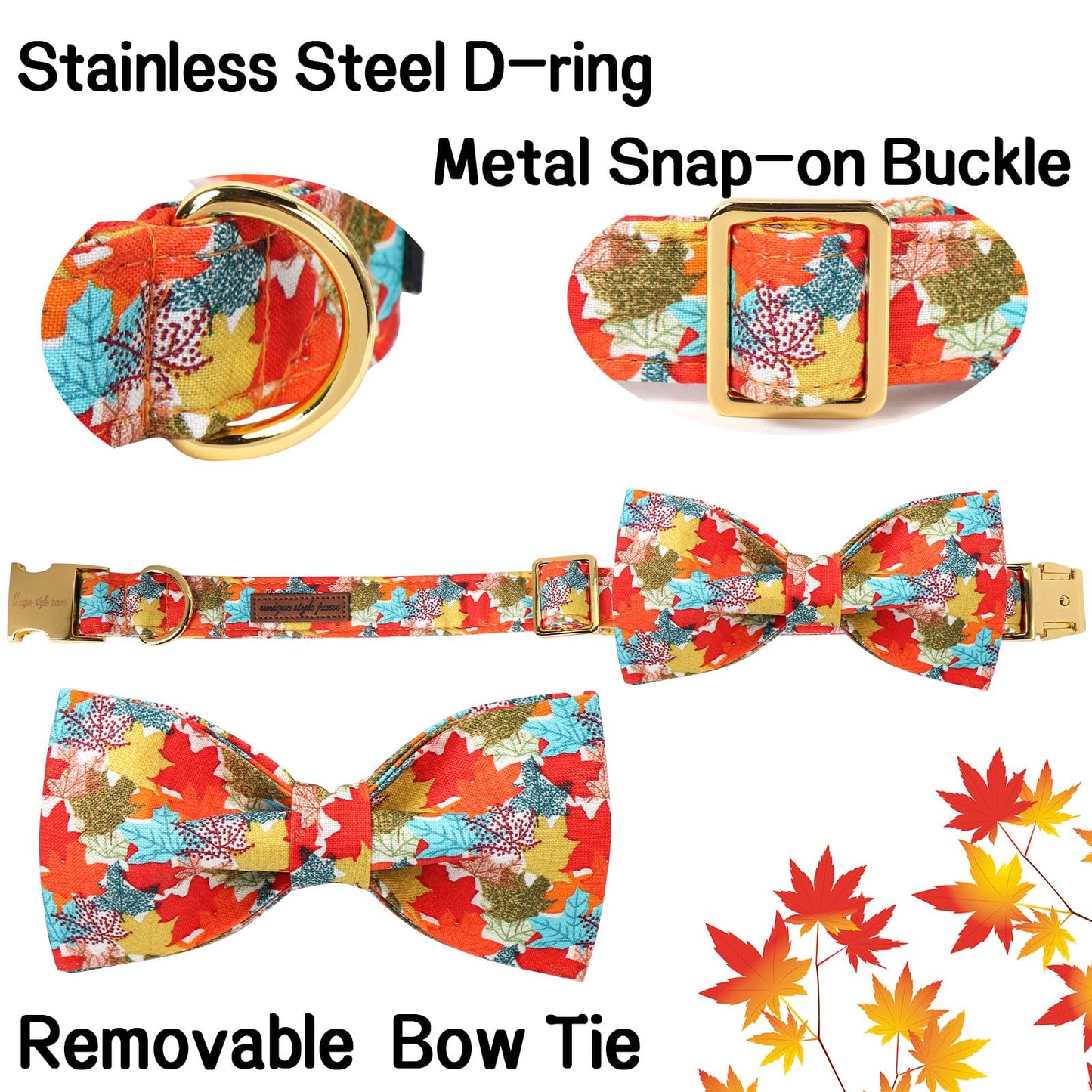 Unique Style Paws Halloween Dog Collar with Bow Cotton Cute Bowtie Dog Collar for Small Medium Large Dogs Holiday Dog Collar