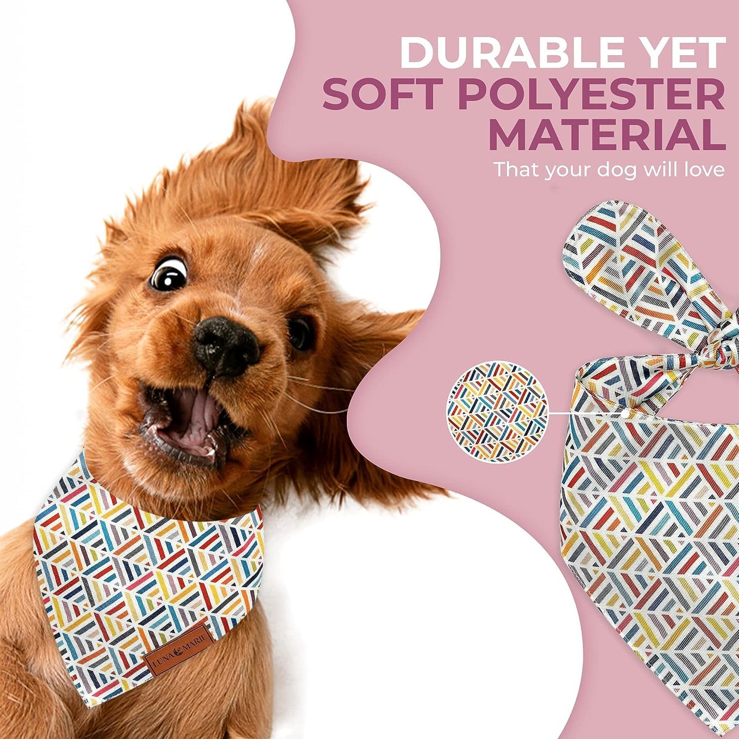 Luxury Pet Birthday Bandanas -Premium & Silky Poly Fabric | 100% Handmade | Custom Shape Dual Layered (Birthday Girl, Medium)