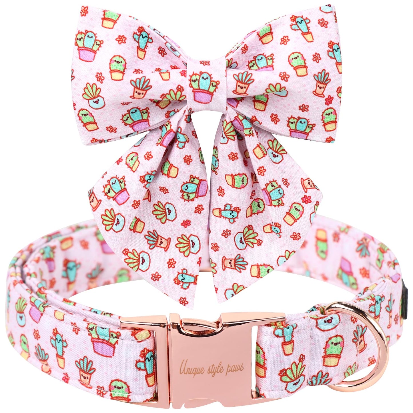 Unique style paws Cartoon Dog Collar with Bow Spring Summer Collar with Flower for Small Medium Large Boys Girls Dogs