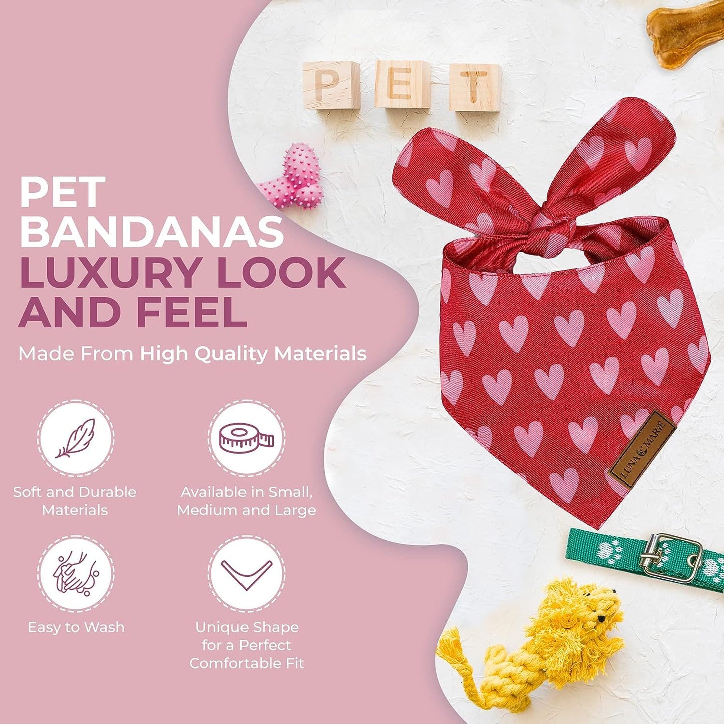 Luxury Pet Birthday Bandanas -Premium & Silky Poly Fabric | 100% Handmade | Custom Shape Dual Layered (Birthday Girl, Medium)