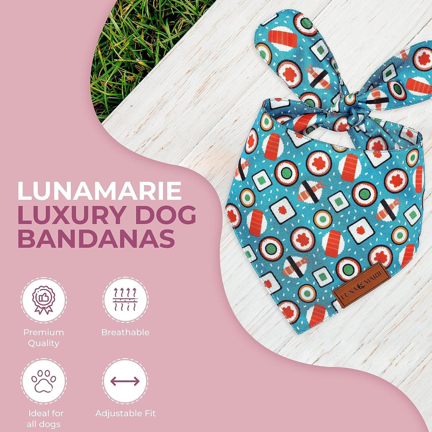 Luxury Pet Birthday Bandanas -Premium & Silky Poly Fabric | 100% Handmade | Custom Shape Dual Layered (Birthday Girl, Medium)