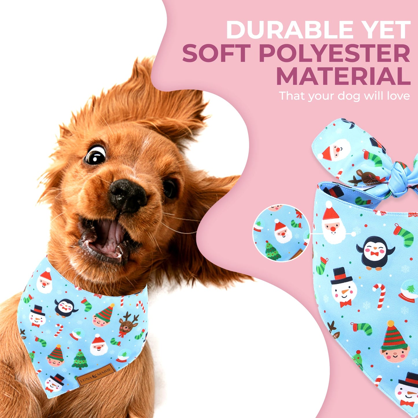 Luxury Pet Birthday Bandanas -Premium & Silky Poly Fabric | 100% Handmade | Custom Shape Dual Layered (Birthday Girl, Medium)