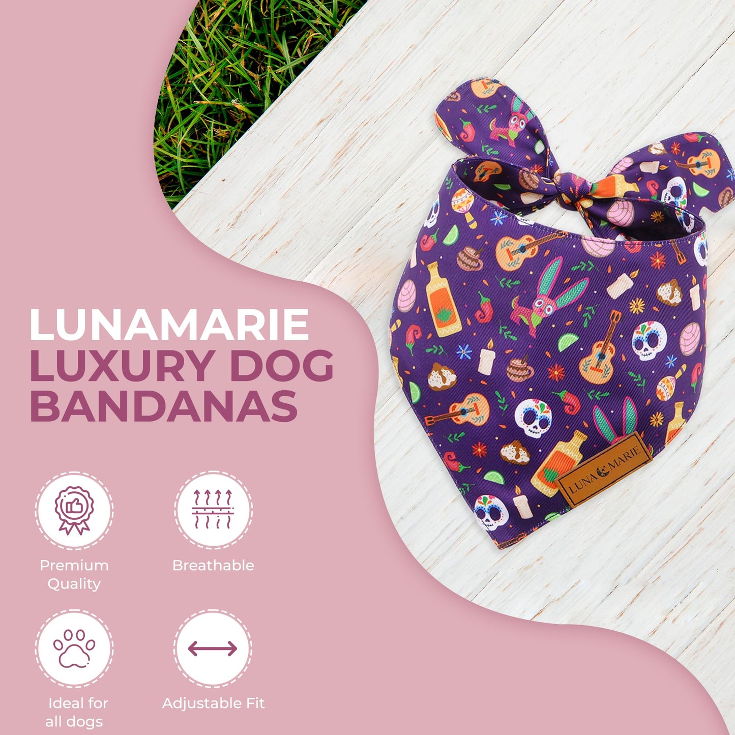 Luxury Pet Birthday Bandanas -Premium & Silky Poly Fabric | 100% Handmade | Custom Shape Dual Layered (Birthday Girl, Medium)