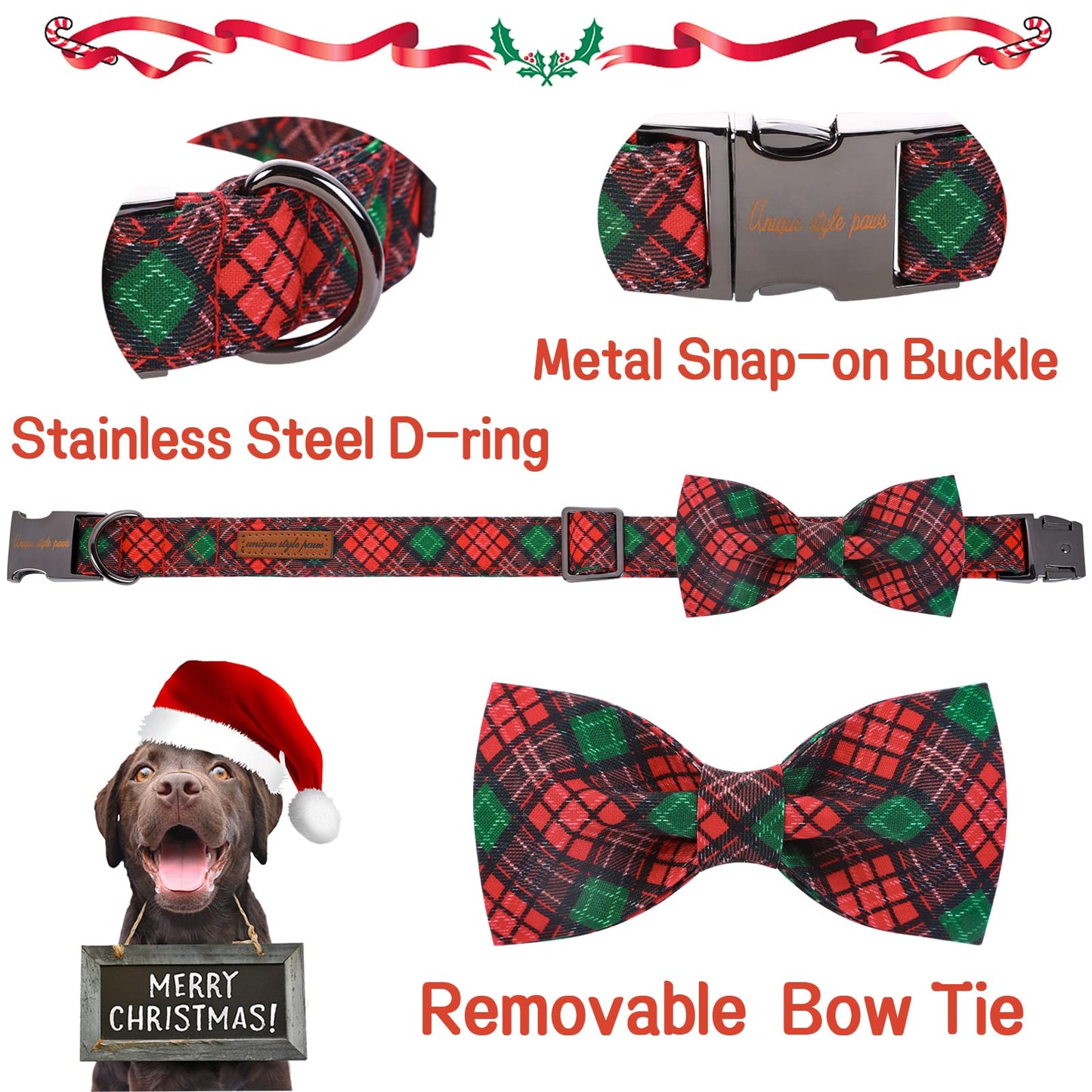 Unique Style Paws Pet Soft &Comfy Bowtie Dog Collar and Cat Collar Pet Gift for Dogs and Cats 6 Size and 7 Patterns