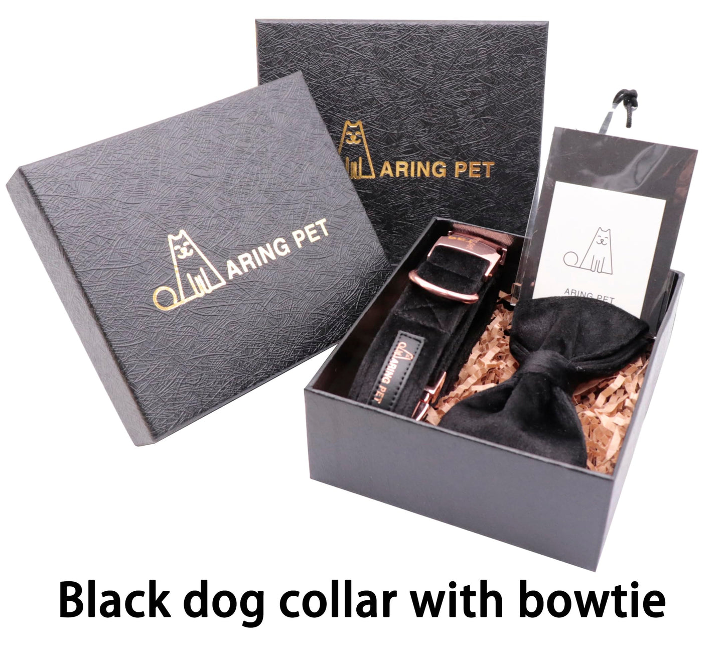 ARING PET Dog Collars with Bowtie-Velvet Dog Bow tie Collar, Adjustable Dark Green Dog Collar