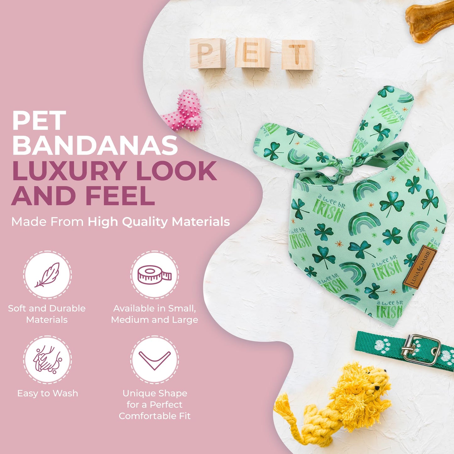 Luxury Pet Birthday Bandanas -Premium & Silky Poly Fabric | 100% Handmade | Custom Shape Dual Layered (Birthday Girl, Medium)