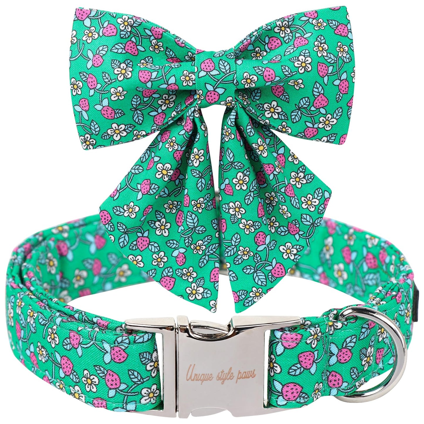 Unique style paws Cartoon Dog Collar with Bow Spring Summer Collar with Flower for Small Medium Large Boys Girls Dogs