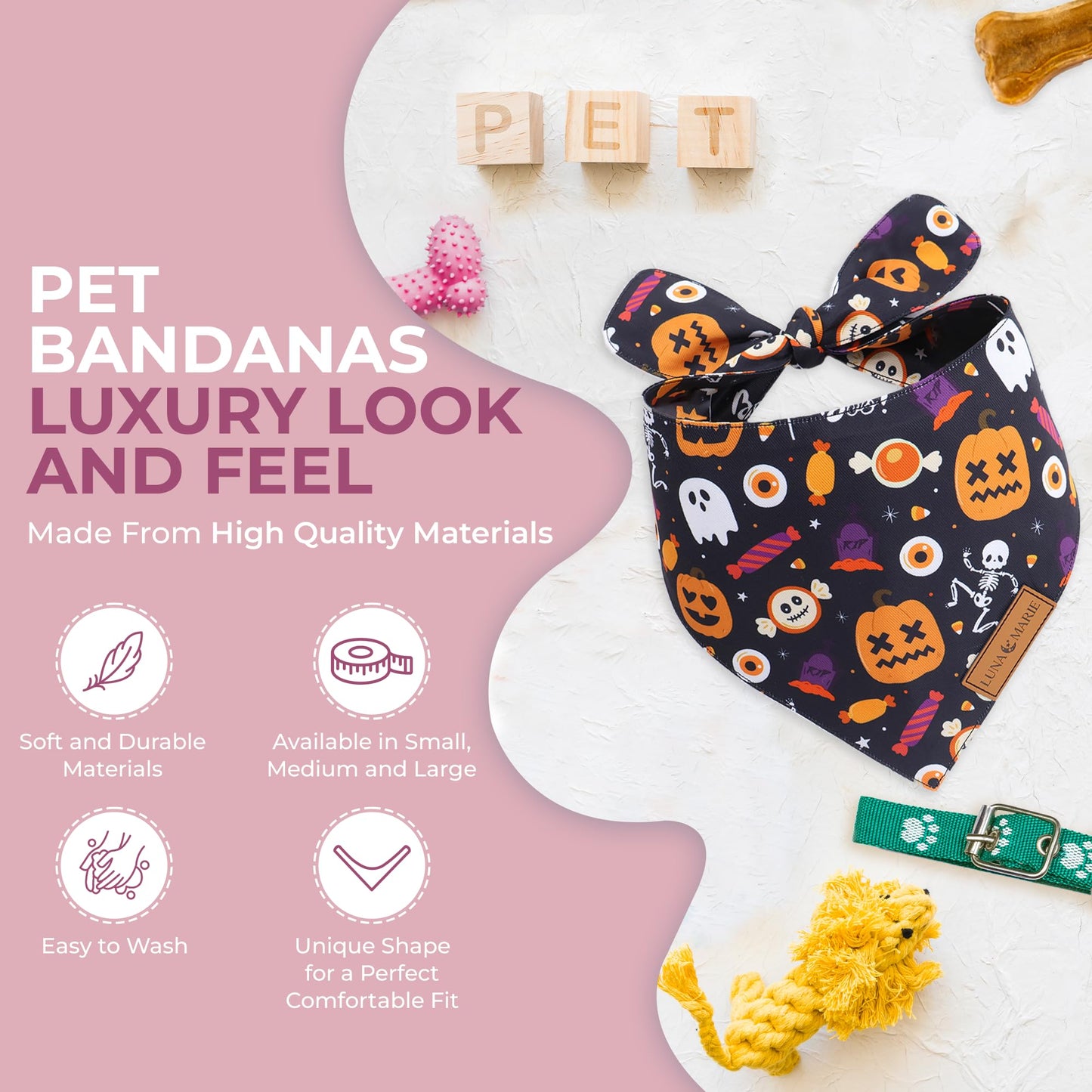 Luxury Pet Birthday Bandanas -Premium & Silky Poly Fabric | 100% Handmade | Custom Shape Dual Layered (Birthday Girl, Medium)