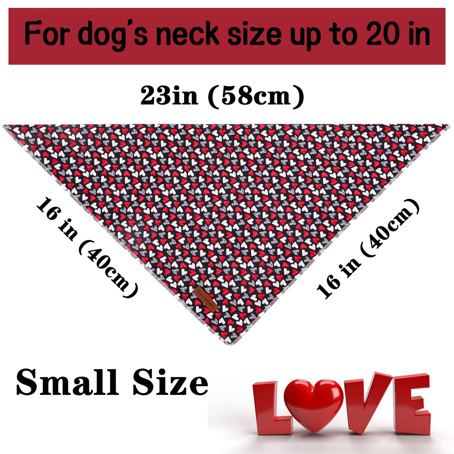 Unique style paws Valentine's Day Dog Collar with Bow Tie Black & Red Heart Puppy Collar Best Gothic Style Gift for Small Medium Large Boys Girls-M