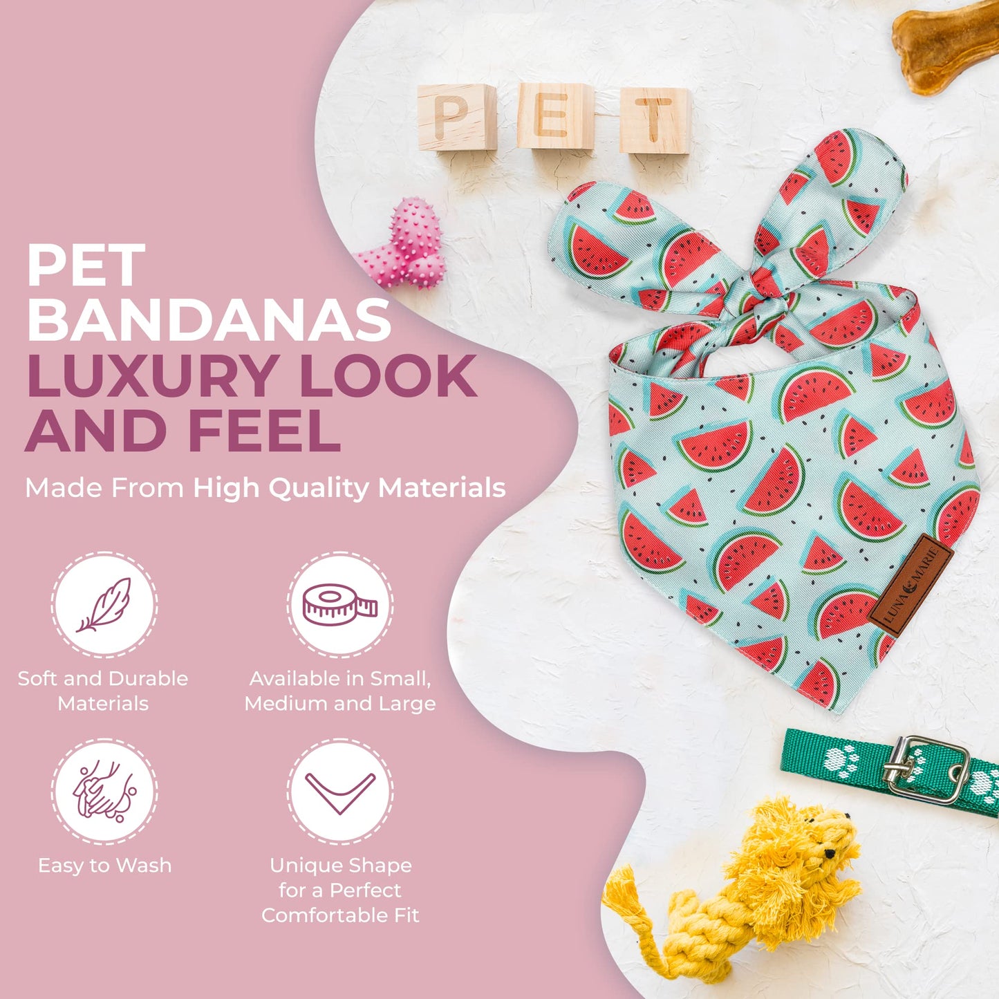 Luxury Pet Birthday Bandanas -Premium & Silky Poly Fabric | 100% Handmade | Custom Shape Dual Layered (Birthday Girl, Medium)