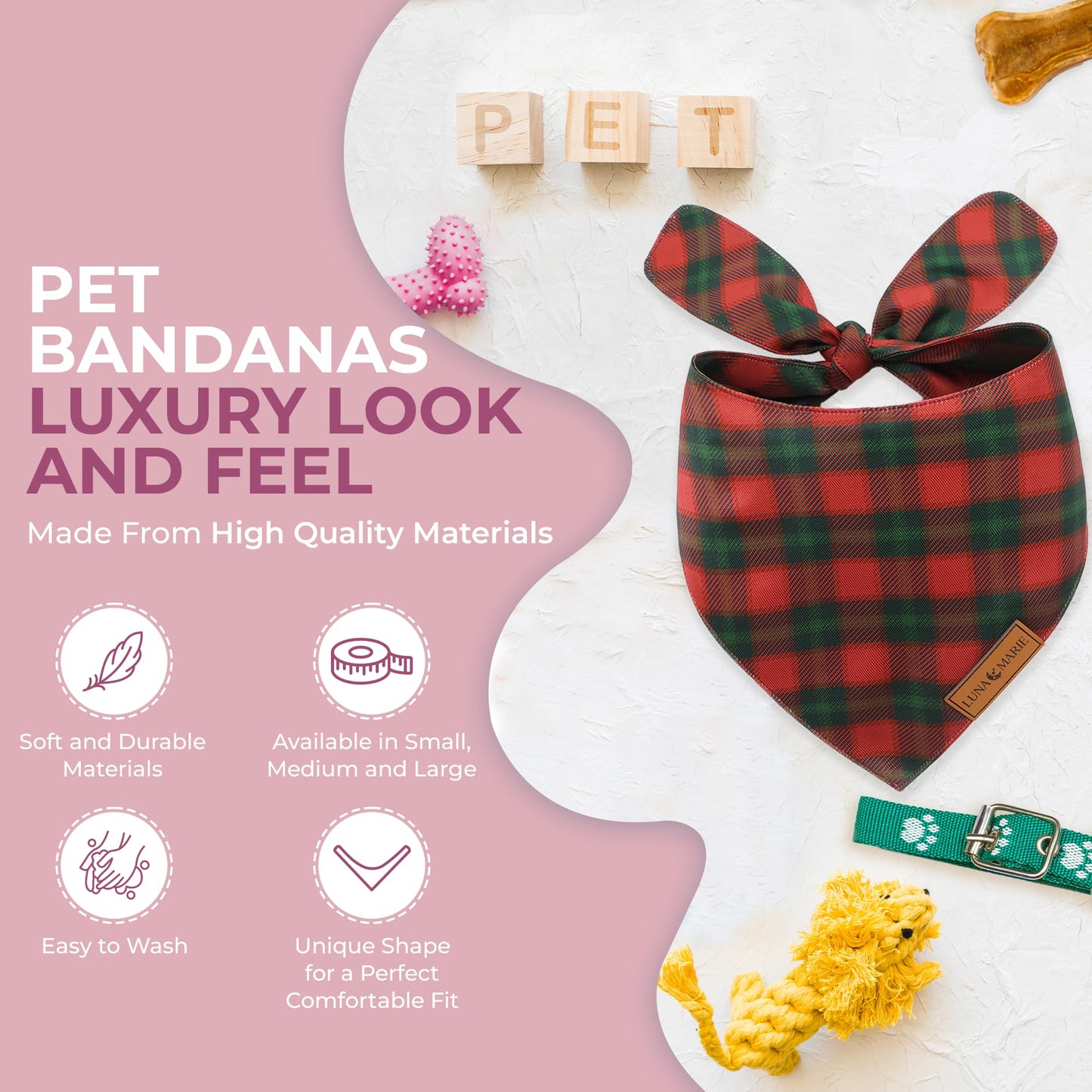 Luxury Pet Birthday Bandanas -Premium & Silky Poly Fabric | 100% Handmade | Custom Shape Dual Layered (Birthday Girl, Medium)