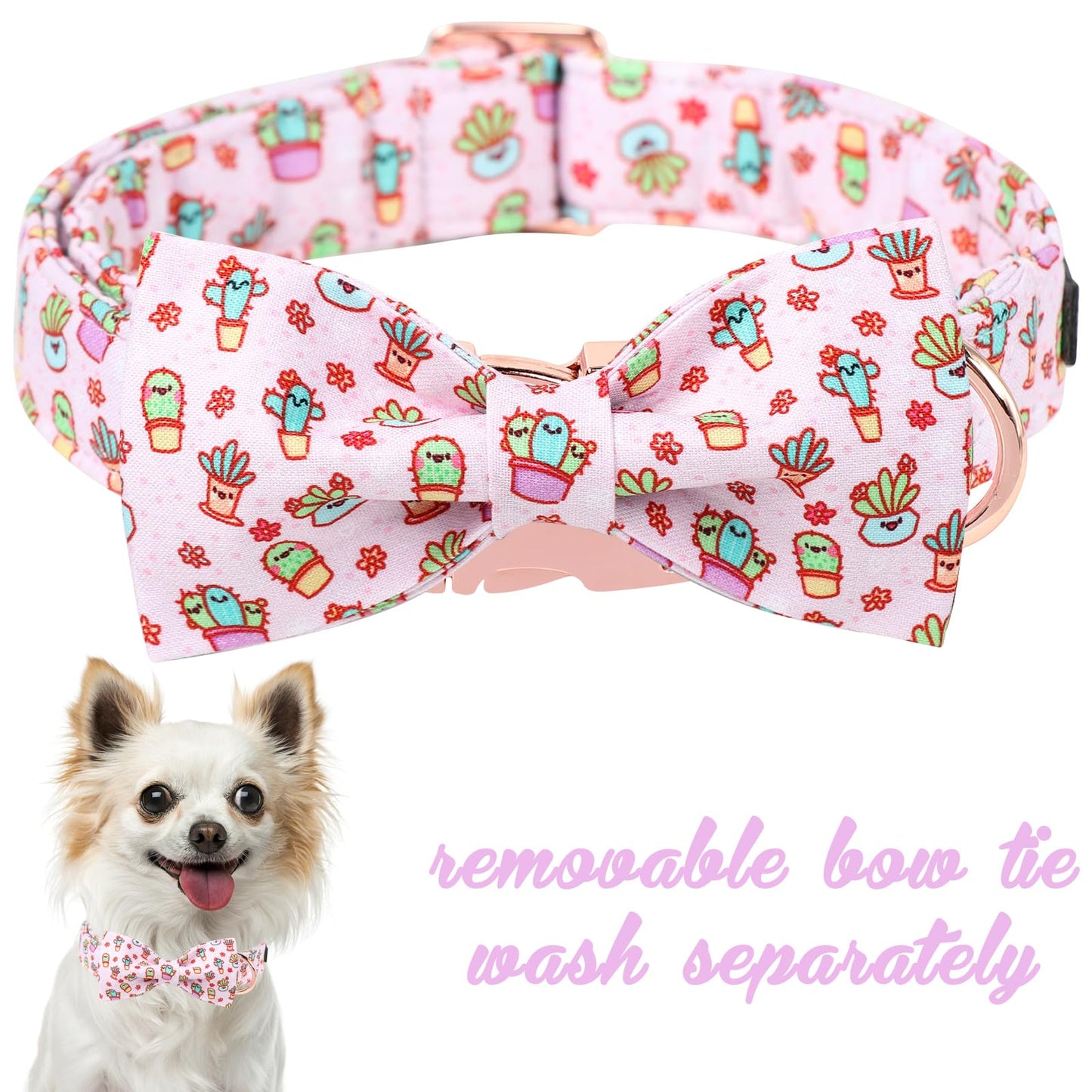 Unique style paws Cartoon Dog Collar with Bow Spring Summer Collar with Flower for Small Medium Large Boys Girls Dogs