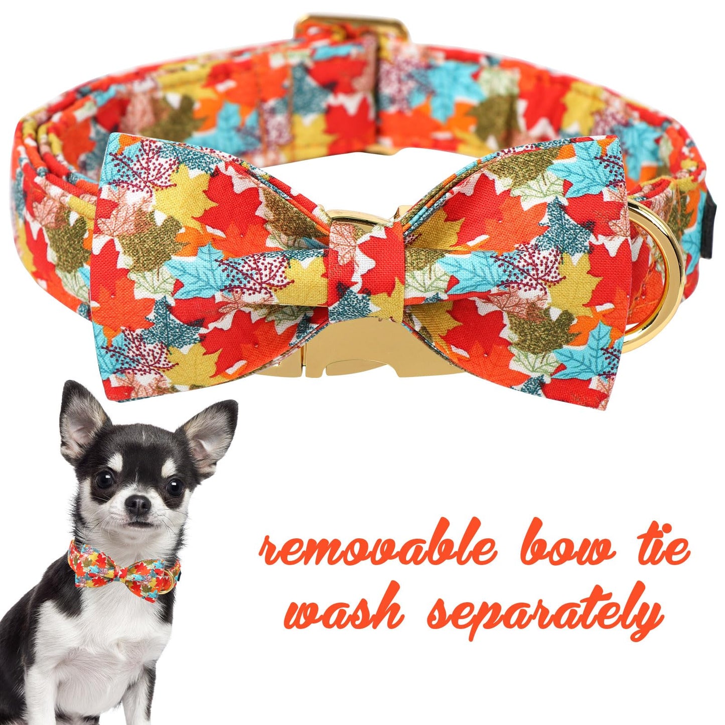 Unique Style Paws Halloween Dog Collar with Bow Cotton Cute Bowtie Dog Collar for Small Medium Large Dogs Holiday Dog Collar