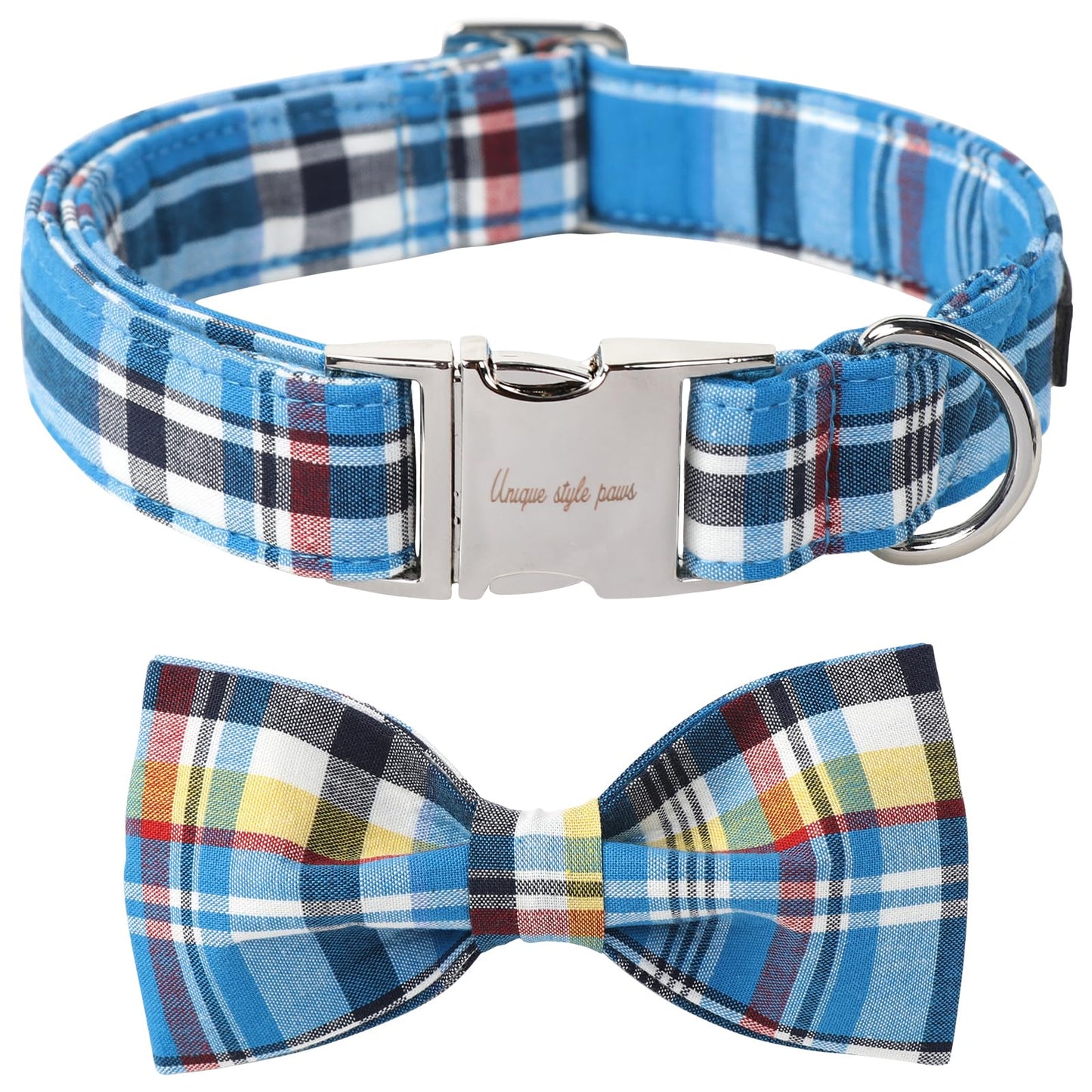 Unique style paws Christmas Dog and Cat Collar with Bow Pet Gift Adjustable Soft and Comfy Bowtie Collars for Small Medium Large Dogs