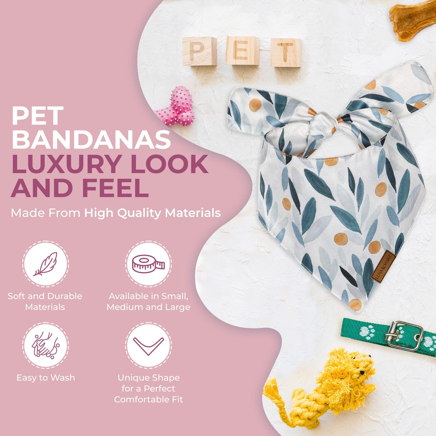 Luxury Pet Birthday Bandanas -Premium & Silky Poly Fabric | 100% Handmade | Custom Shape Dual Layered (Birthday Girl, Medium)