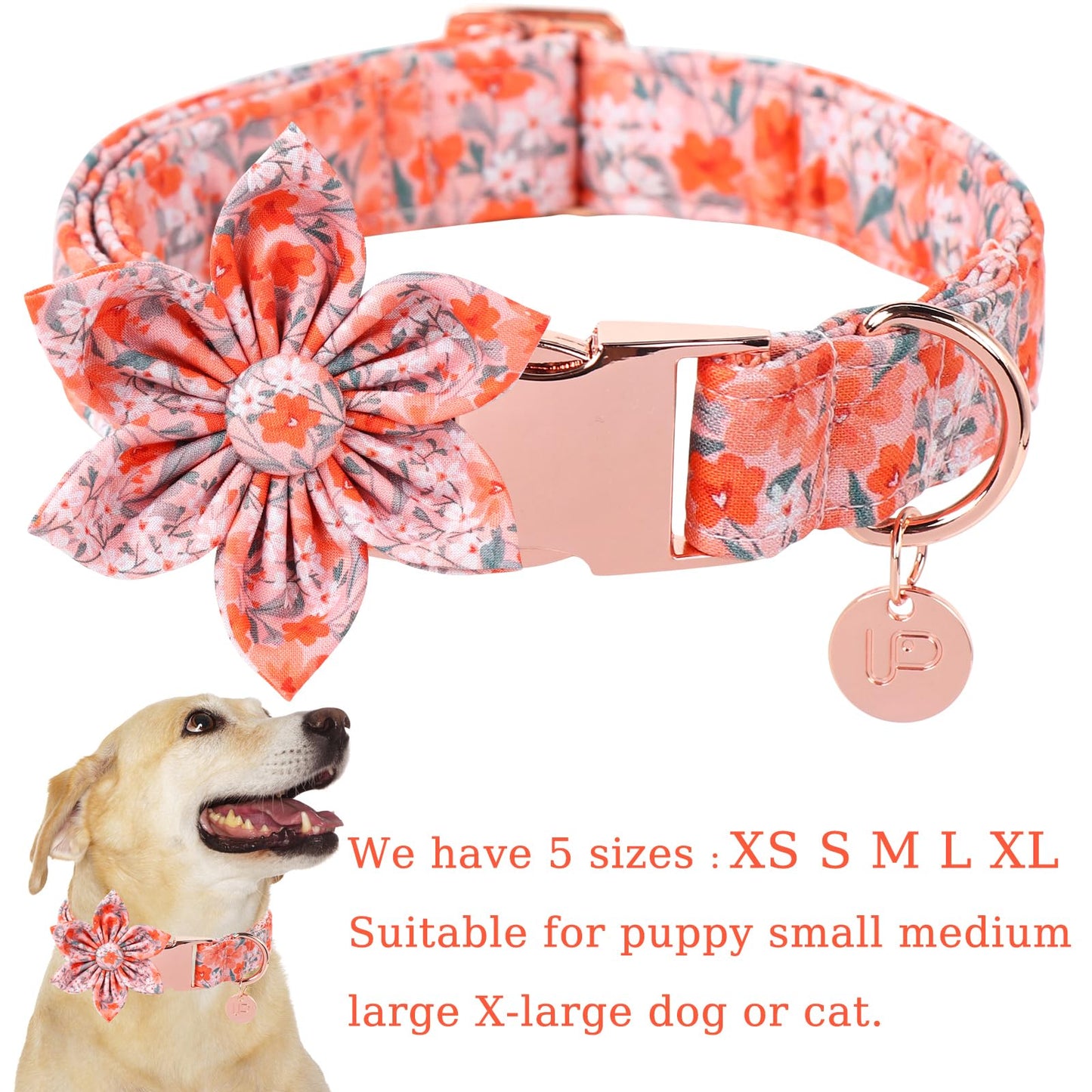 Dog Collar with Bow Tie,UP URARA PUP Pink Plaid Bowtie Dog Collar, Summer Bowtie Collar for Puppy Boy Girl Dog, Comfortable Cotton Dog Collar with Metal Buckle,M,Neck 13.5-22in