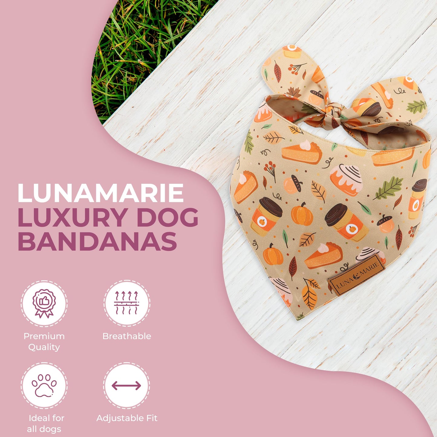 Luxury Pet Birthday Bandanas -Premium & Silky Poly Fabric | 100% Handmade | Custom Shape Dual Layered (Birthday Girl, Medium)