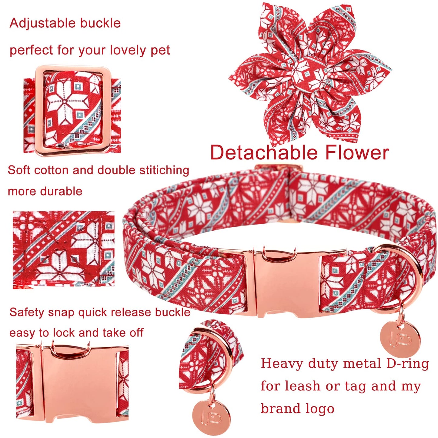 Valentine’s Day Dog Collar with Bow Tie, Valentine Bowtie Collar with Metal Buckle, Valentine’s Day Gift Pet Collar for Medium Girl Boy Dog, Wedding Dog Collar, Red, M, Neck 13.5-22in