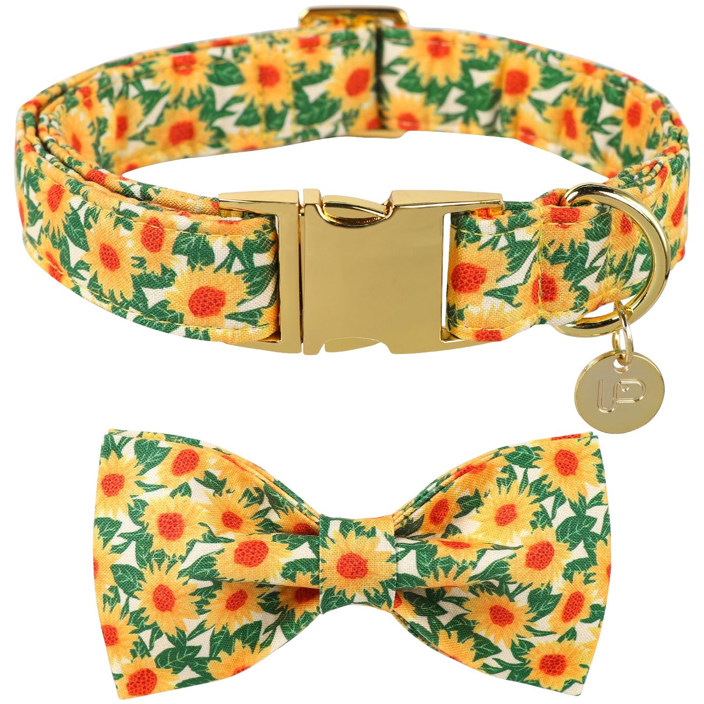 Thanksgiving Dog Collar with Bow Tie, Turkey Cotton Bowtie Collar for Puppy Girl Dog or Cat, Autumn Bow Tie Collar with Durable Metal Buckle, Turkeys Pet Collar, S, Neck 10-16in