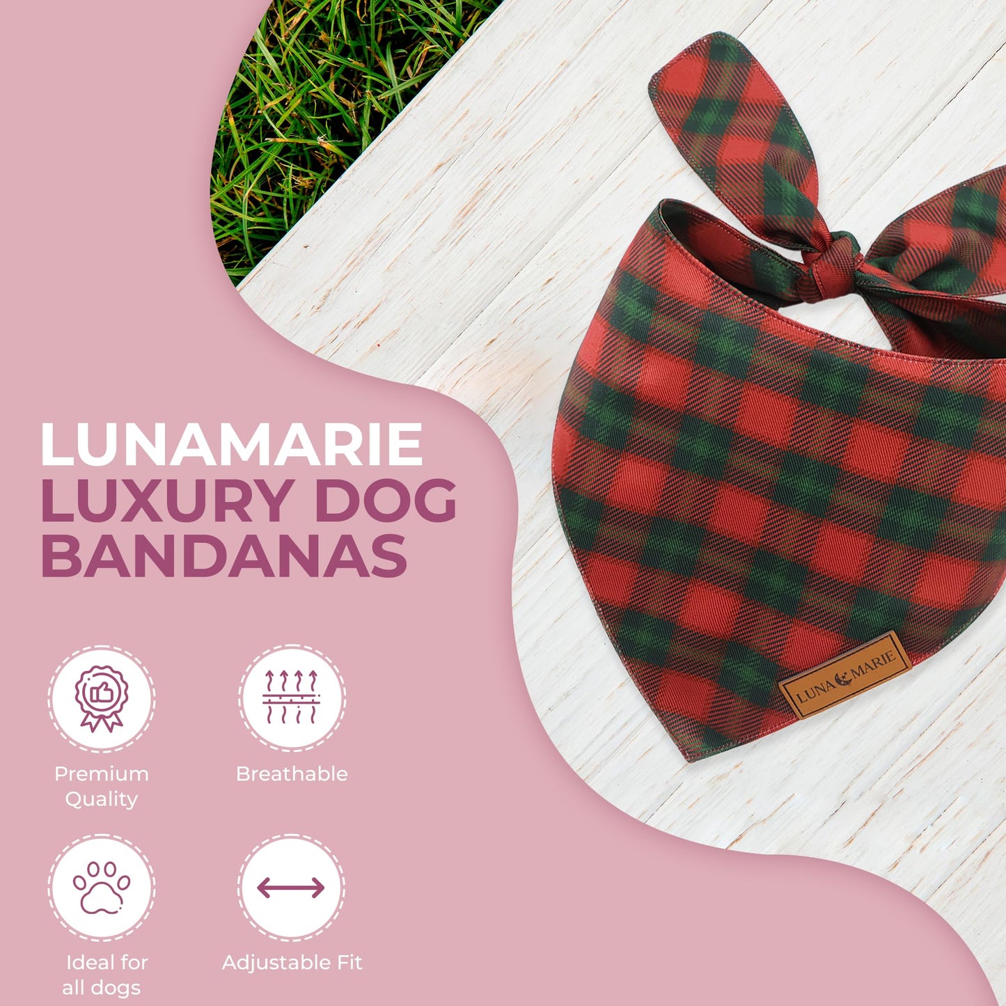 Luxury Pet Birthday Bandanas -Premium & Silky Poly Fabric | 100% Handmade | Custom Shape Dual Layered (Birthday Girl, Medium)