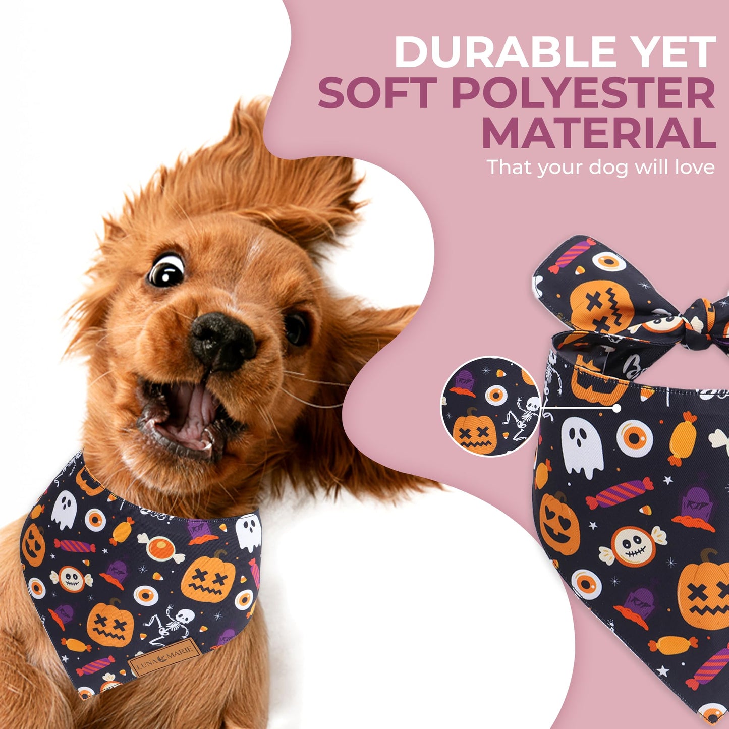 Luxury Pet Birthday Bandanas -Premium & Silky Poly Fabric | 100% Handmade | Custom Shape Dual Layered (Birthday Girl, Medium)