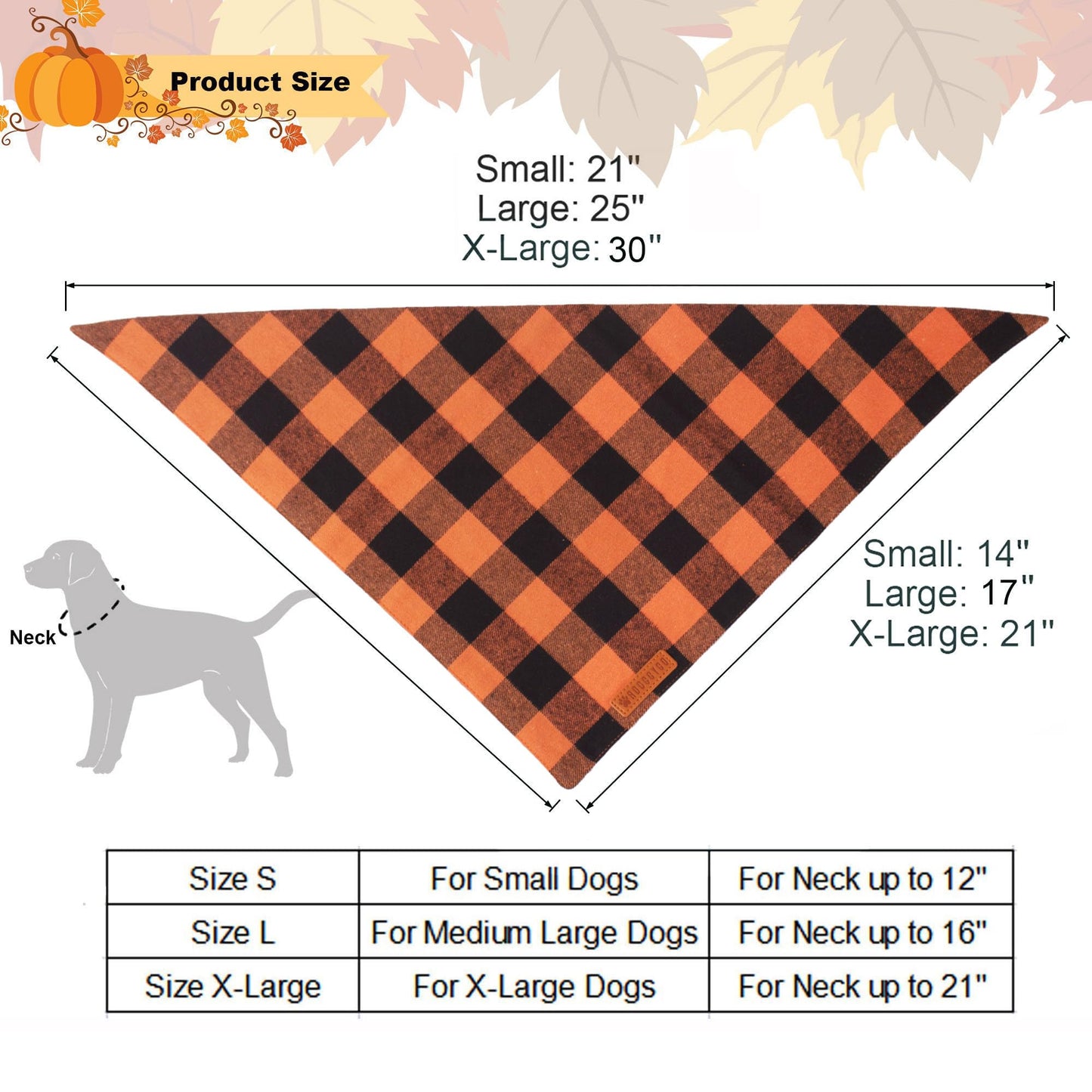 ADOGGYGO Halloween Dog Bandana, Halloween Pumpkin Ghost Dog Scarf, Premium Durable Fabric, Adjustable Fit Female Dog Halloween Bandanas for Medium Large Dogs Pets (Large, Halloween)