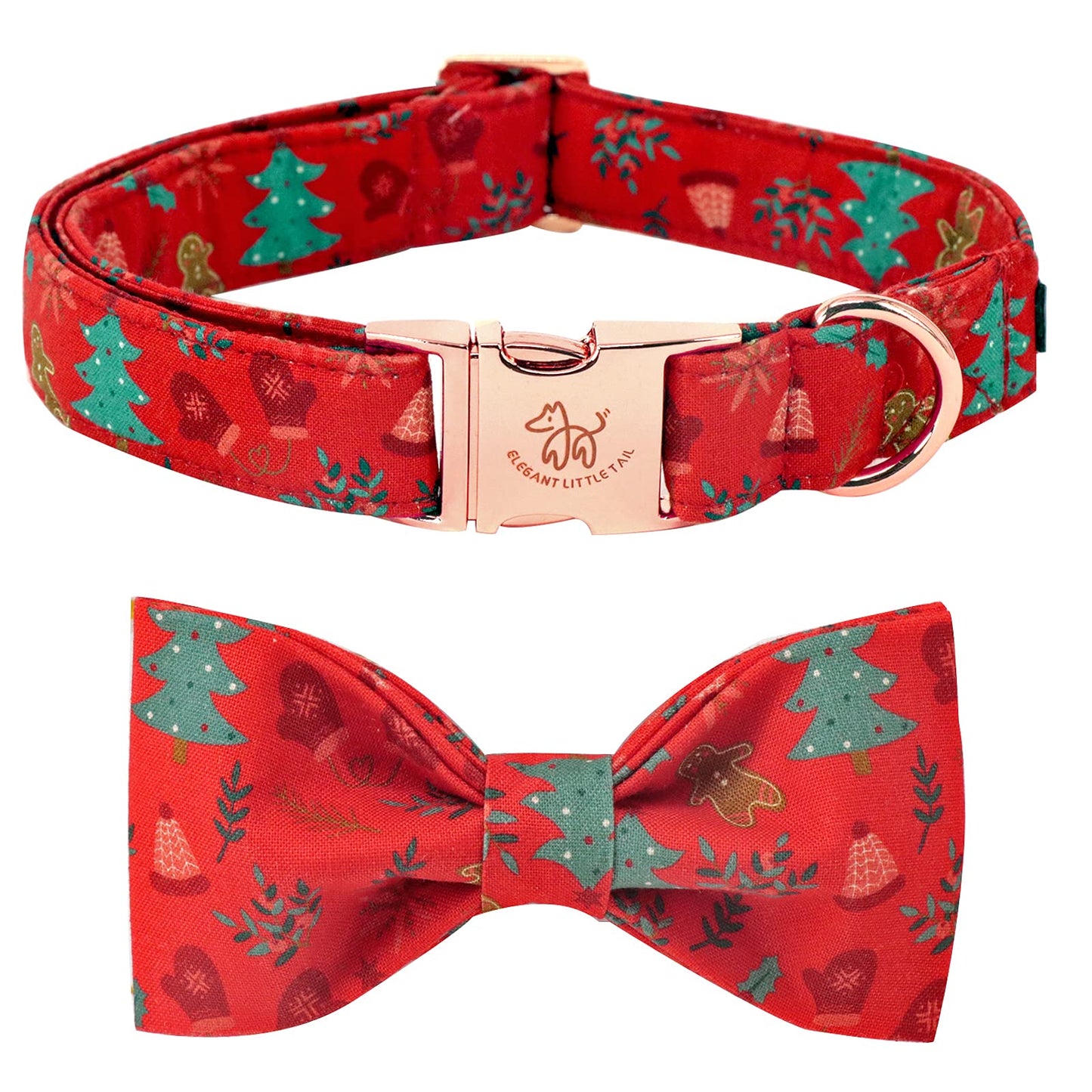 Elegant little tail Vintage Floral Dog Collar with Bow, Comfotable Dog Bowtie, Dog Collar Bow Adjustable Dog Collars for Small Medium Large Dogs