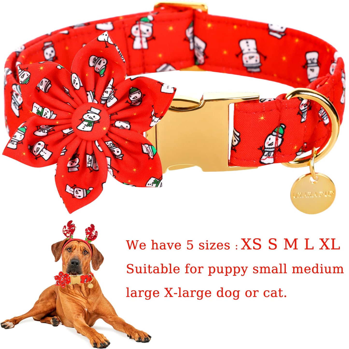 Valentine’s Day Dog Collar with Bow Tie, Valentine Bowtie Collar with Metal Buckle, Valentine’s Day Gift Pet Collar for Medium Girl Boy Dog, Wedding Dog Collar, Red, M, Neck 13.5-22in