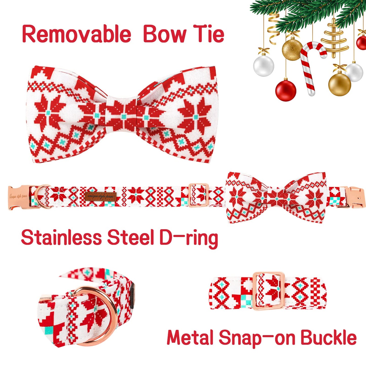 Unique Style Paws Pet Soft &Comfy Bowtie Dog Collar and Cat Collar Pet Gift for Dogs and Cats 6 Size and 7 Patterns