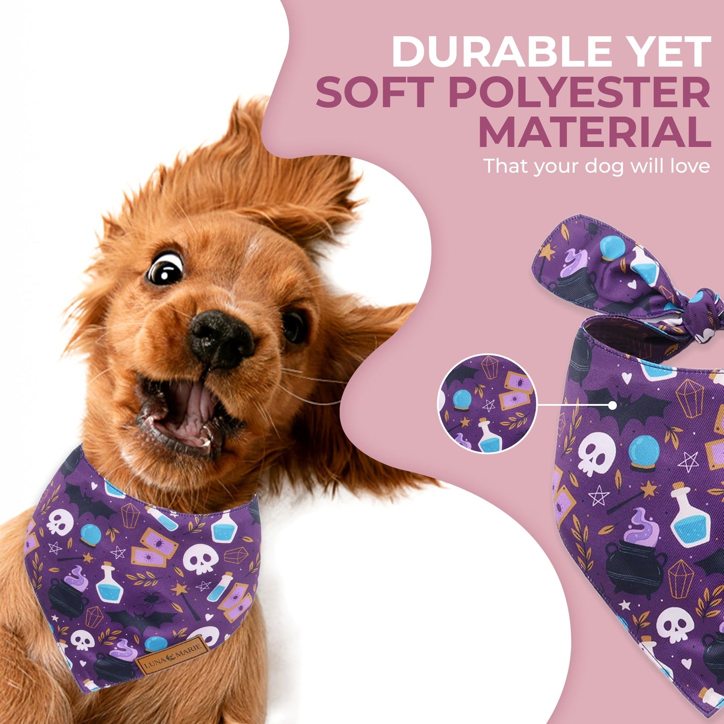 Luxury Pet Birthday Bandanas -Premium & Silky Poly Fabric | 100% Handmade | Custom Shape Dual Layered (Birthday Girl, Medium)