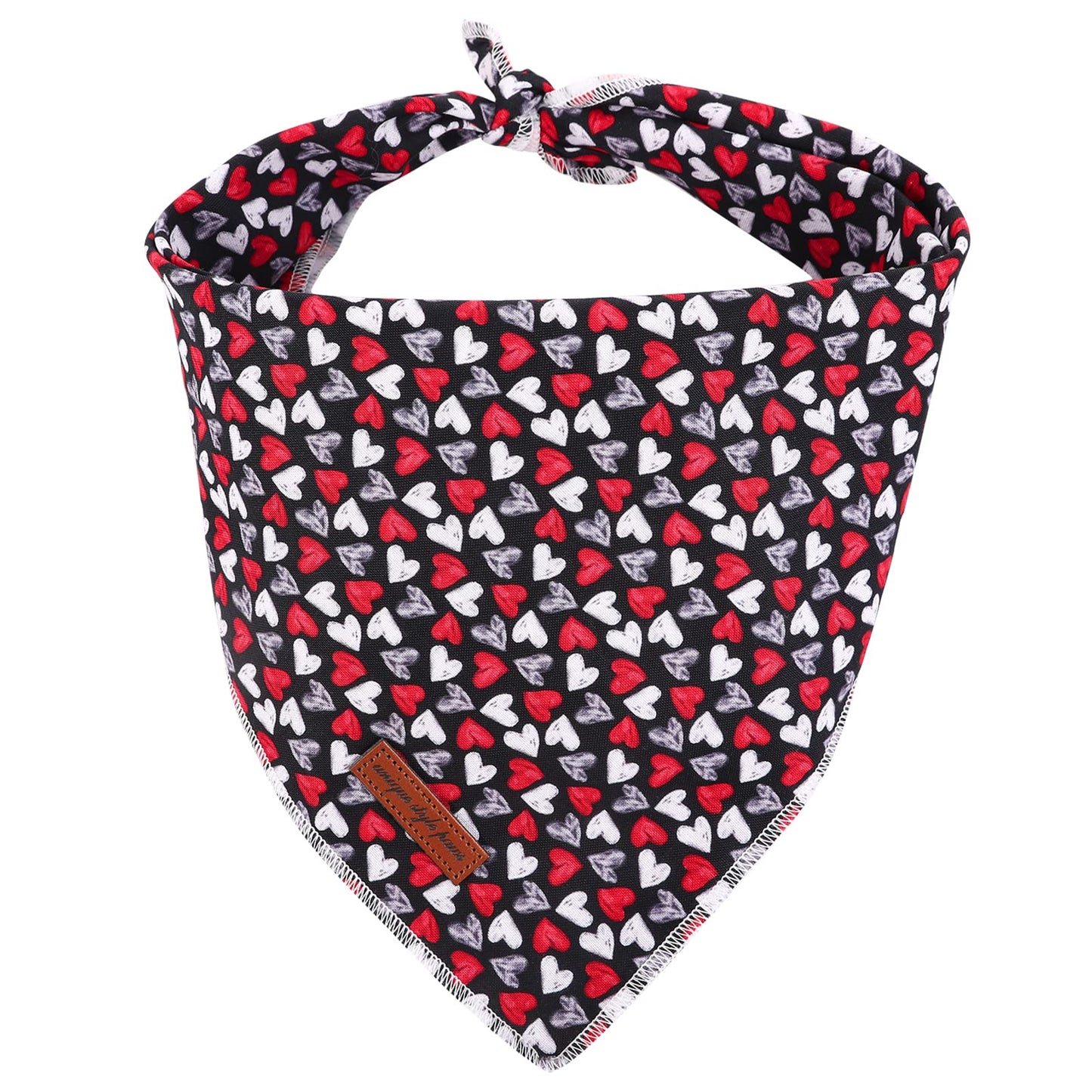 Unique style paws Valentine's Day Dog Collar with Bow Tie Black & Red Heart Puppy Collar Best Gothic Style Gift for Small Medium Large Boys Girls-M