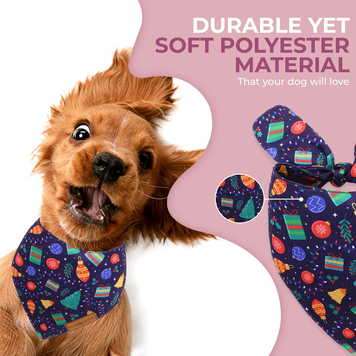 Luxury Pet Birthday Bandanas -Premium & Silky Poly Fabric | 100% Handmade | Custom Shape Dual Layered (Birthday Girl, Medium)