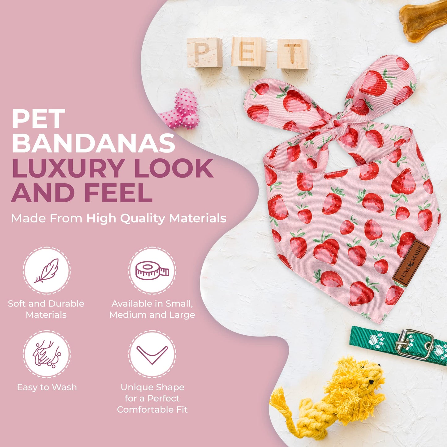 Luxury Pet Birthday Bandanas -Premium & Silky Poly Fabric | 100% Handmade | Custom Shape Dual Layered (Birthday Girl, Medium)