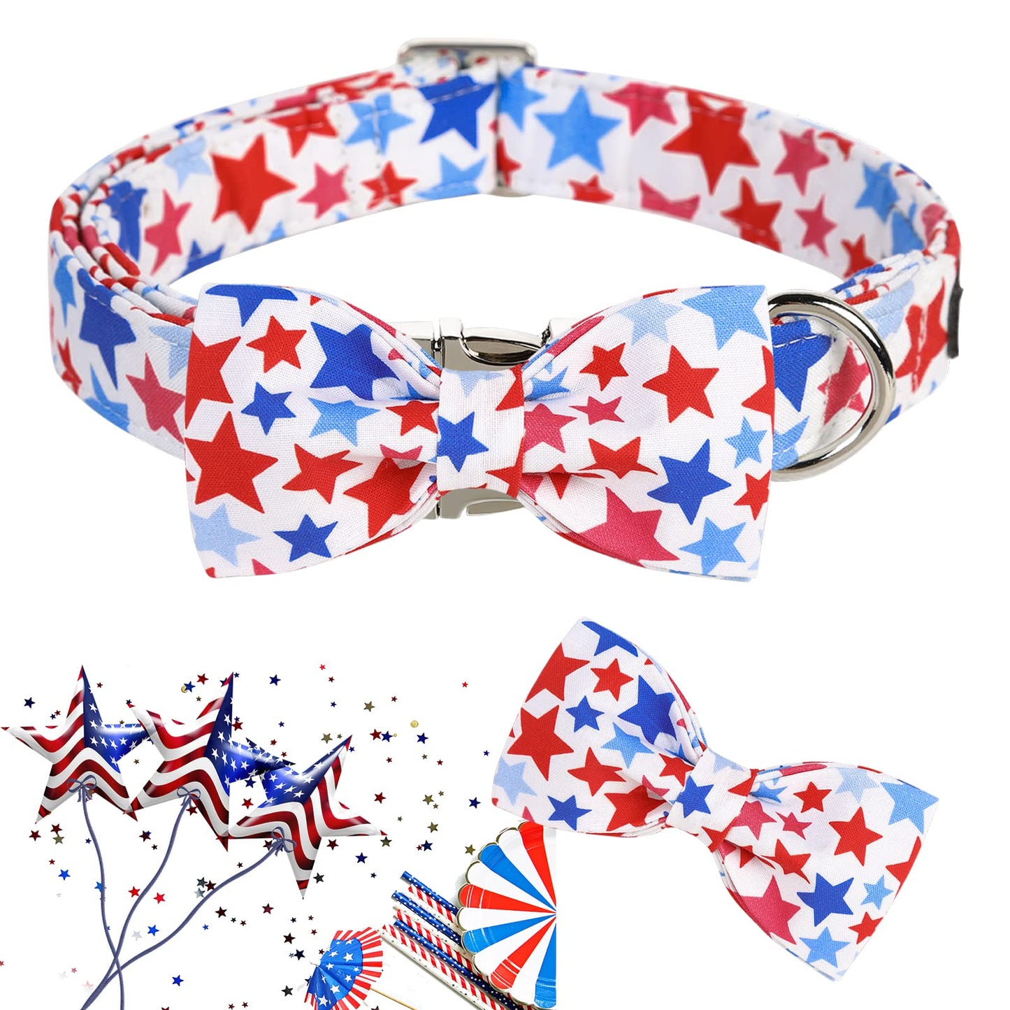 ARING PET Bowtie Dog Collar, Dog Collar with Bow, Adjustable Dog Collars for Small Medium Large Dogs.