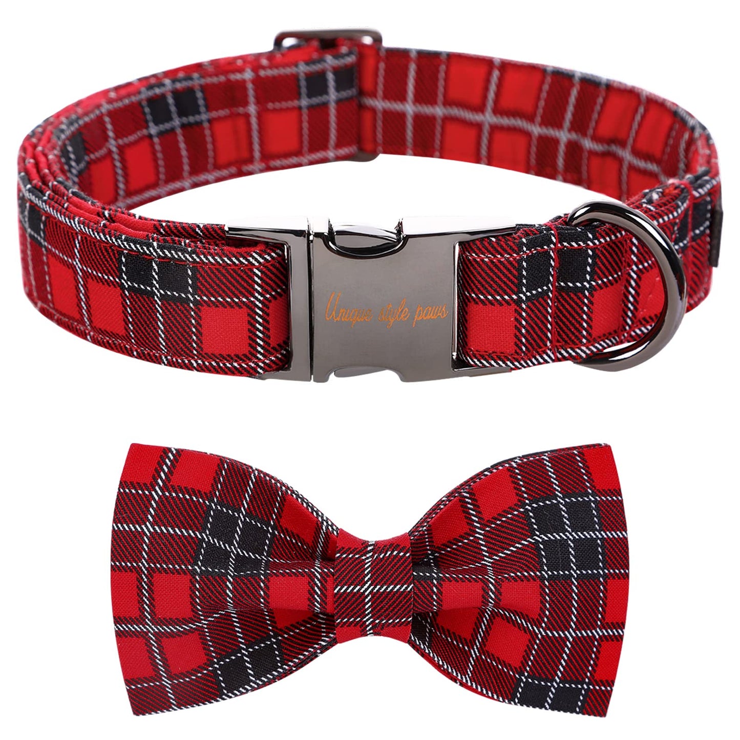 Unique style paws Halloween Dog Collar with Bow Tie Pumpkin Cotton Collar Adjustable Puppy Collar for Small Medium Large Dogs-S